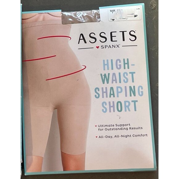 Assets by Spanx High Waist Shaping Short in Nude Ultimate Support PLUS SIZE New - Picture 3 of 5